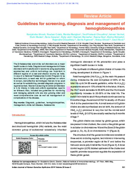 Guidelines for screening, diagnosis and management .